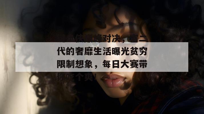 键盘侠巅峰对决，富二代的奢靡生活曝光贫穷限制想象，每日大赛带你吃个爽！  第1张